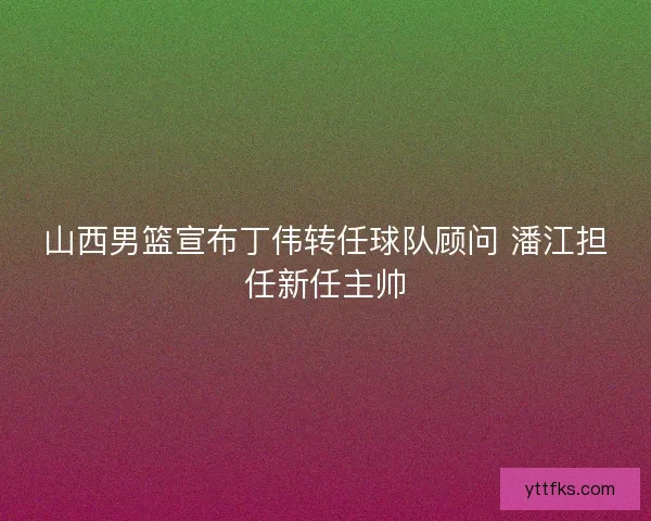 山西男篮宣布丁伟转任球队顾问 潘江担任新任主帅